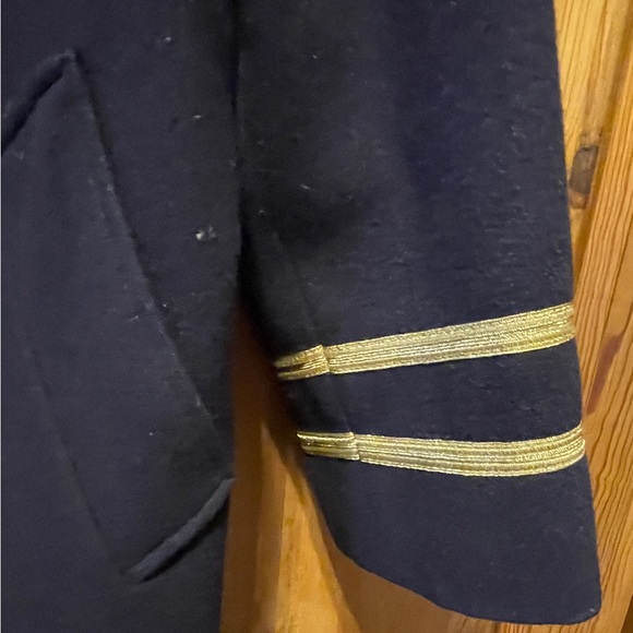 1980’s Women’s Paul Levy Military Style Navy Blue Wool Long Coat NO SIZE TAG - Picture 7 of 13